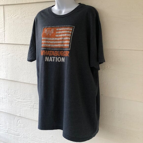 Whataburger Nation Adult XL Gray Orange Graphic Logo Tee - Picture 4 of 10